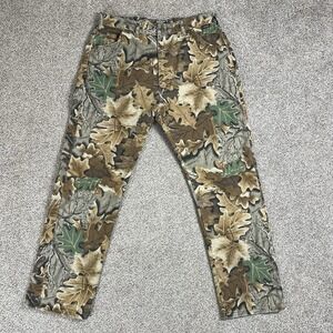 VTG Walls Pants Mens 38x32 Brown Green Straight 90s Advantage Camo Hunting Leaf